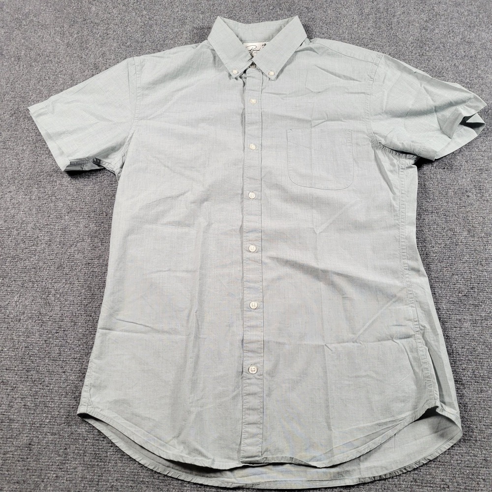 Bonobos Shirt Mens Large Long Light Green Tailored Fit Short Sleeve Button Down